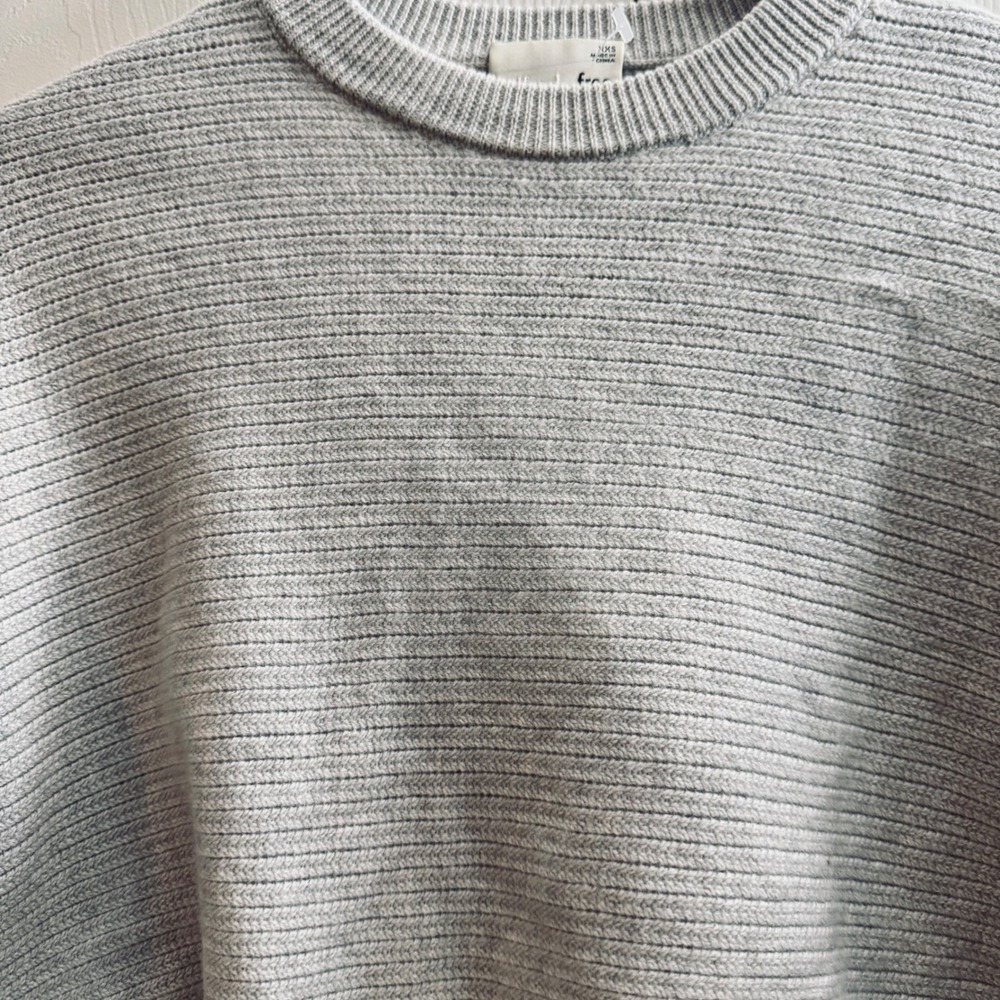 Wilfred Free Aritzia Gaze Sweater XXS Grey Ribbed Knit Cropped Dolman Sleeve - Picture 7 of 10